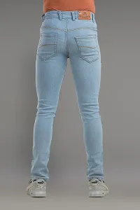 Comfortable Blue Denim Mid-Rise Jeans For Men-thumb1