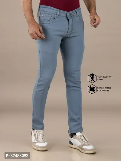 Elegant Denim Solid Jeans For Men And Boys-thumb3