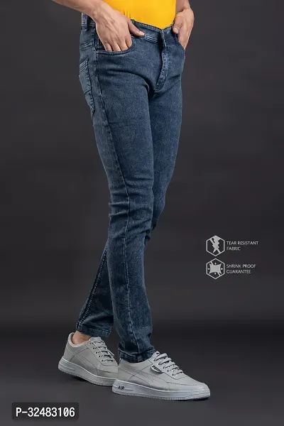 Elegant Denim Solid Jeans For Men And Boys-thumb3