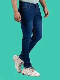 Comfortable Blue Denim Mid-Rise Jeans For Men-thumb2