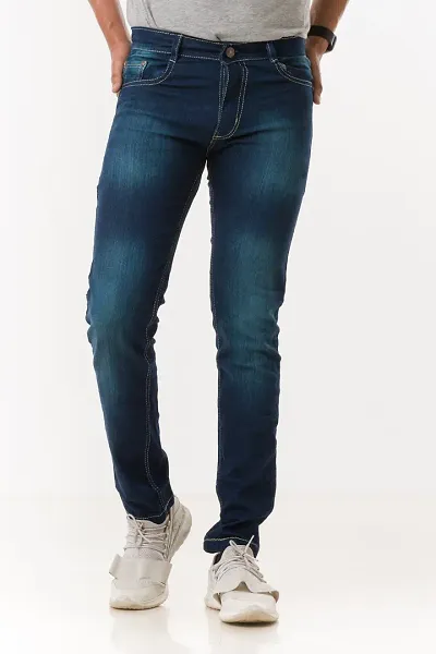 Stylish Lzard Slim Fit Blue Denim Jeans for Men