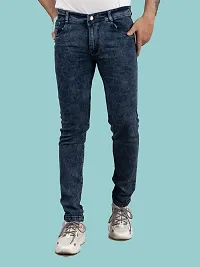 Stylish Grey Denim Solid Mid-Rise Jeans For Men-thumb3