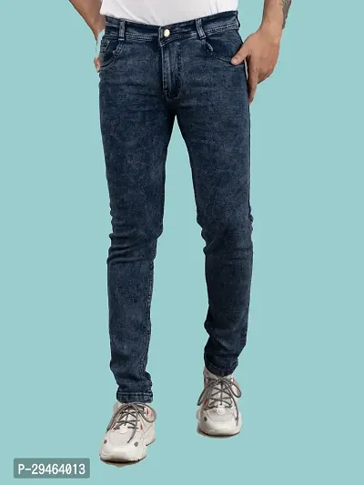 Stylish Grey Denim Solid Mid-Rise Jeans For Men-thumb4