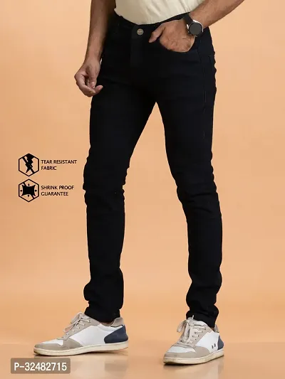 Elegant Denim Solid Jeans For Men And Boys-thumb4