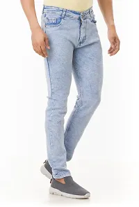 Comfortable Blue Denim Mid-Rise Jeans For Men-thumb2