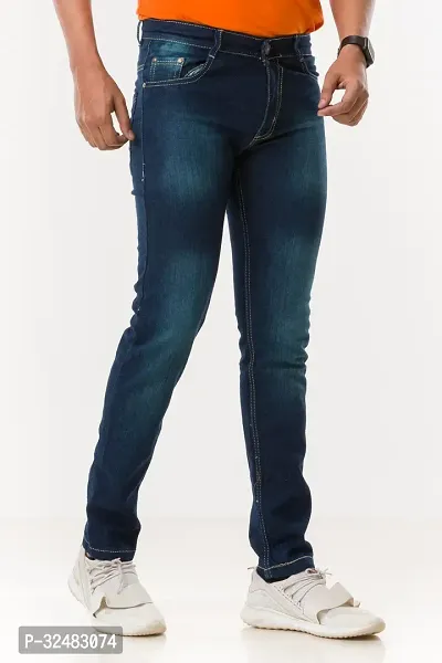 Elegant Denim Solid Jeans For Men And Boys-thumb4