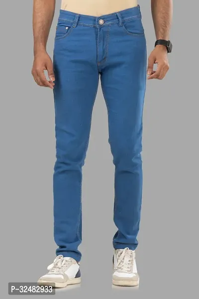 Elegant Denim Solid Jeans For Men And Boys-thumb0