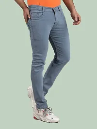 Comfortable Grey Denim Mid-Rise Jeans For Men-thumb2