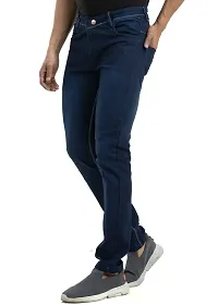 Comfortable Blue Denim Mid-Rise Jeans For Men-thumb2