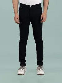 Comfortable Black Denim Mid-Rise Jeans For Men-thumb2