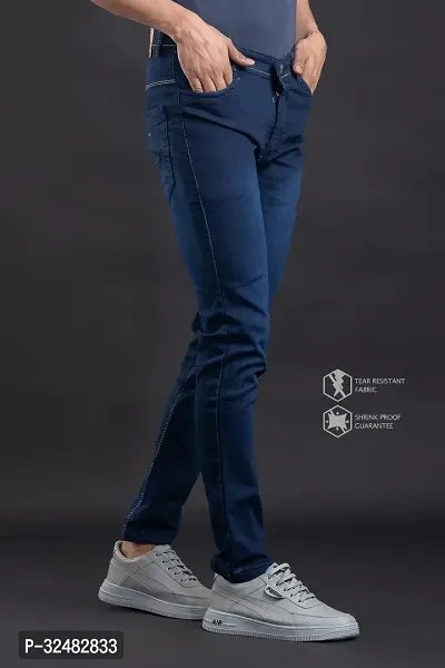 Elegant Denim Solid Jeans For Men And Boys-thumb3