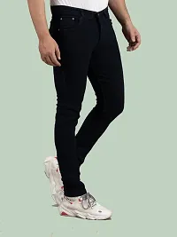 Comfortable Black Denim Mid-Rise Jeans For Men-thumb1