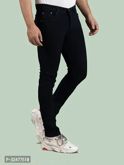 Comfortable Black Denim Mid-Rise Jeans For Men-thumb2