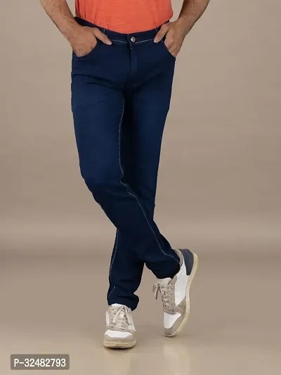 Elegant Denim Solid Jeans For Men And Boys