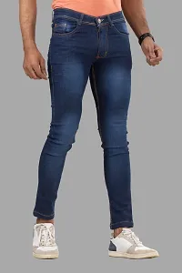 Comfortable Blue Denim Mid-Rise Jeans For Men-thumb3