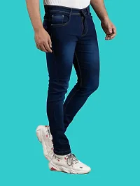 Comfortable Blue Denim Mid-Rise Jeans For Men-thumb2