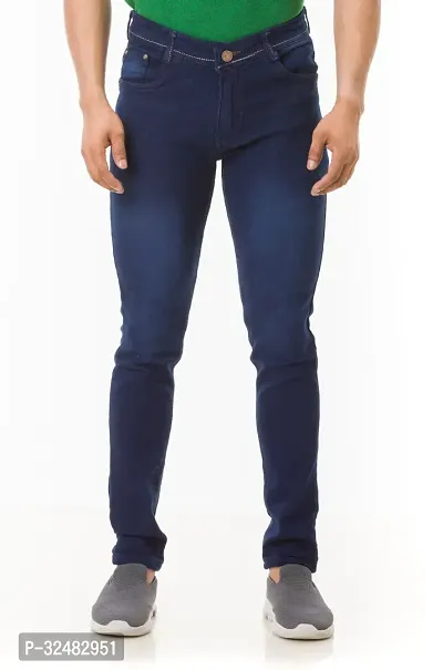 Elegant Denim Solid Jeans For Men And Boys