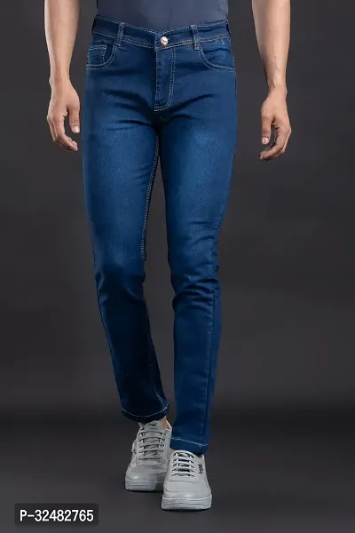 Elegant Denim Solid Jeans For Men And Boys