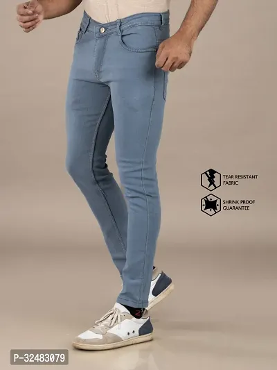 Elegant Denim Solid Jeans For Men And Boys-thumb4