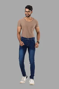 Comfortable Blue Denim Mid-Rise Jeans For Men-thumb3