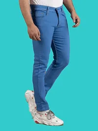 Comfortable Blue Denim Mid-Rise Jeans For Men-thumb2