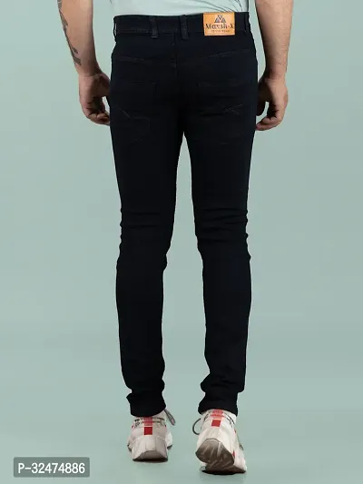 Comfortable Black Denim Mid-Rise Jeans For Men-thumb2