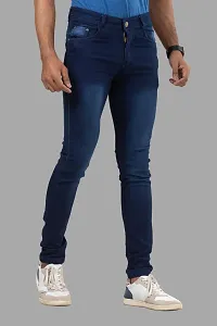 Comfortable Blue Denim Mid-Rise Jeans For Men-thumb2