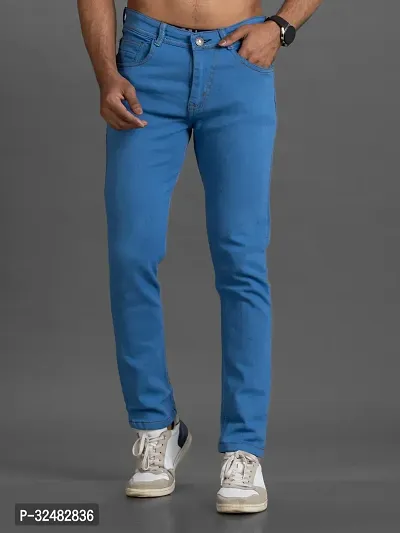 Elegant Denim Solid Jeans For Men And Boys-thumb0