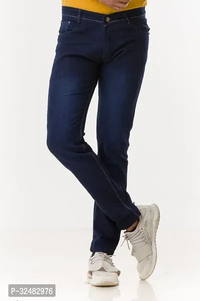 Elegant Denim Solid Jeans For Men And Boys