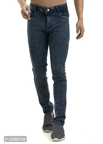 Elegant Denim Solid Jeans For Men And Boys