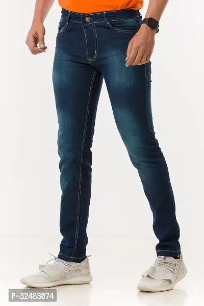 Elegant Denim Solid Jeans For Men And Boys-thumb5