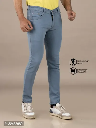 Elegant Denim Solid Jeans For Men And Boys-thumb3