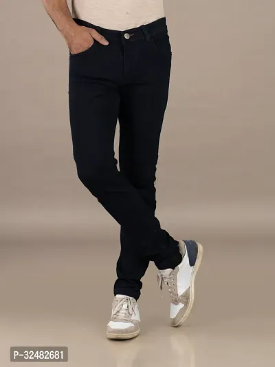 Elegant Denim Solid Jeans For Men And Boys