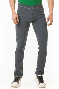 Comfortable Grey Denim Mid-Rise Jeans For Men-thumb1