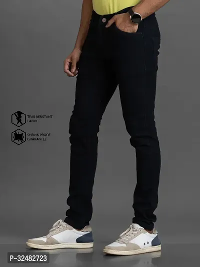 Elegant Denim Solid Jeans For Men And Boys-thumb4