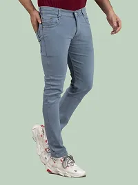 Comfortable Grey Denim Mid-Rise Jeans For Men-thumb2