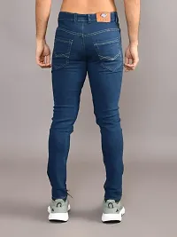 Stylish Blue Denim Solid Mid-Rise Jeans For Men-thumb2