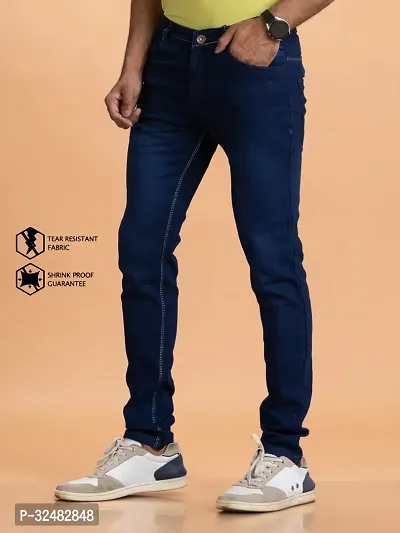 Elegant Denim Solid Jeans For Men And Boys-thumb4