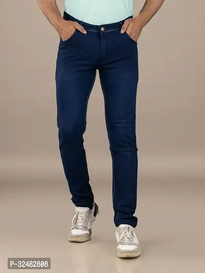 Elegant Denim Solid Jeans For Men And Boys