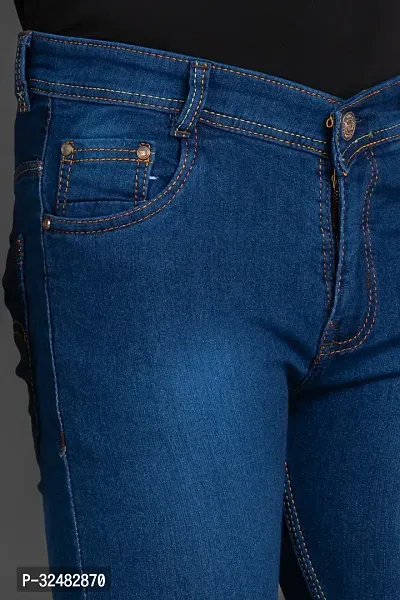 Elegant Denim Solid Jeans For Men And Boys-thumb5