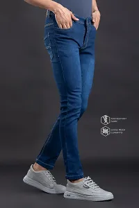 Comfortable Blue Denim Mid-Rise Jeans For Men-thumb2