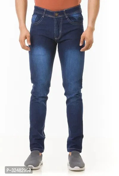 Elegant Denim Solid Jeans For Men And Boys-thumb0