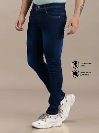 Comfortable Blue Denim Mid-Rise Jeans For Men-thumb2