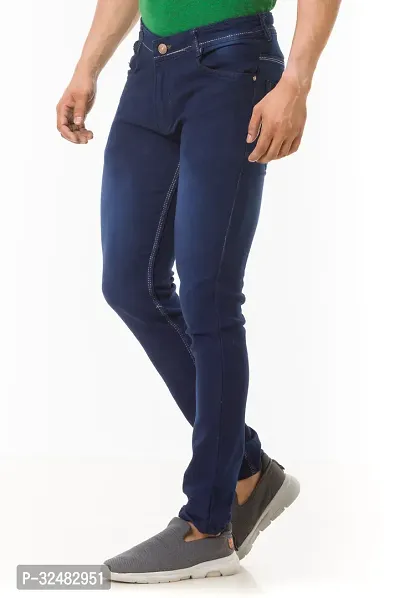 Elegant Denim Solid Jeans For Men And Boys-thumb5