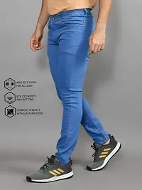 Stylish Blue Denim Solid Mid-Rise Jeans For Men-thumb2