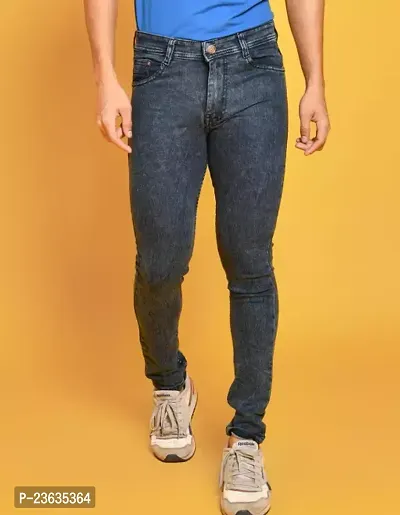 Stylish Denim Solid Mid-Rise Jeans For Men