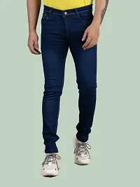 Comfortable Blue Denim Mid-Rise Jeans For Men-thumb1