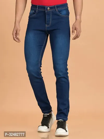 Elegant Denim Solid Jeans For Men And Boys-thumb0