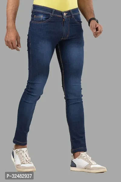 Elegant Denim Solid Jeans For Men And Boys-thumb3