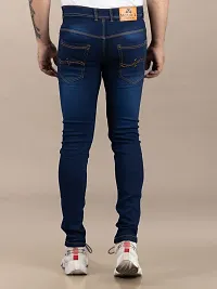 Comfortable Blue Denim Mid-Rise Jeans For Men-thumb1